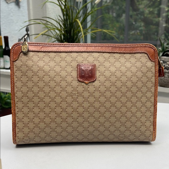 Authentic Celine Vintage Tan and Brown Clutch - Picture 1 of 16